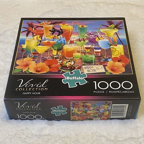 Buffalo Games Vivid Collection Happy Hour Jigsaw Puzzle Cocktail 1000 Piece - Picture 3 of 6